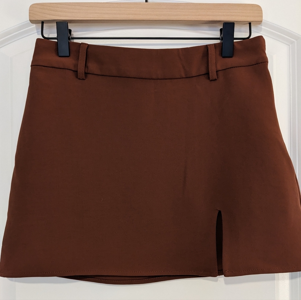 Forever 21 Maroon Slit Mini Skirt Size S